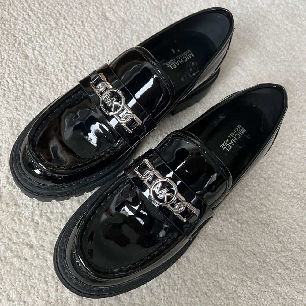 Michael Kors Black Patent Leather Loafers